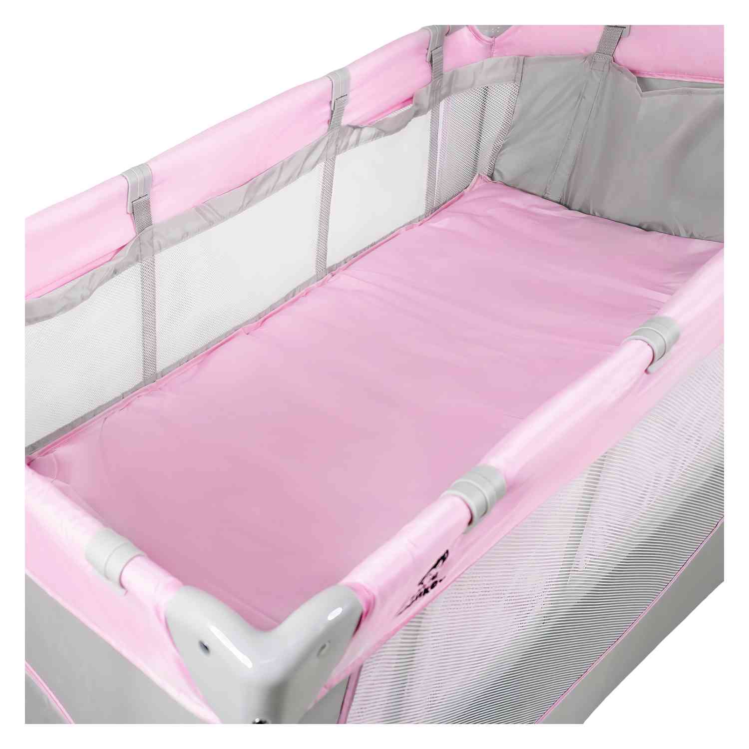 Foto 6 | Cuna para Bebé Little Monkey Cambiador 4 en 1 con Ruedas Plegable Rosa