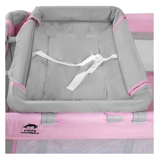 Foto 7 | Cuna para Bebé Little Monkey Cambiador 4 en 1 con Ruedas Plegable Rosa