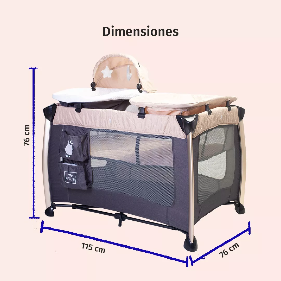 Foto 7 | Cuna Corral Bebé Aeiou P1003 Viajero Con Moisés Y Cambiador