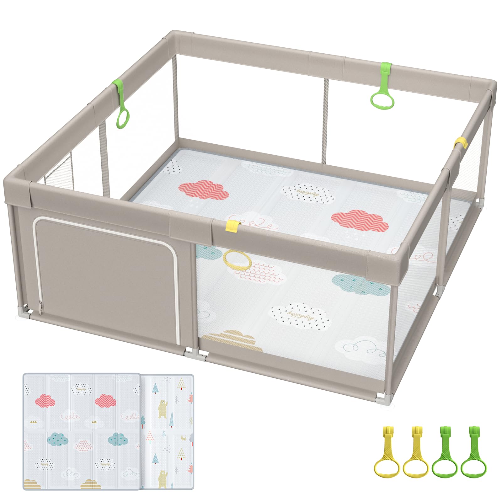 Foto 2 pulgar | Baby Playpen Fodoss Con Tapete De 180 X 150 Cm Para Bebés Y Niños Pequeños - Venta Internacional.