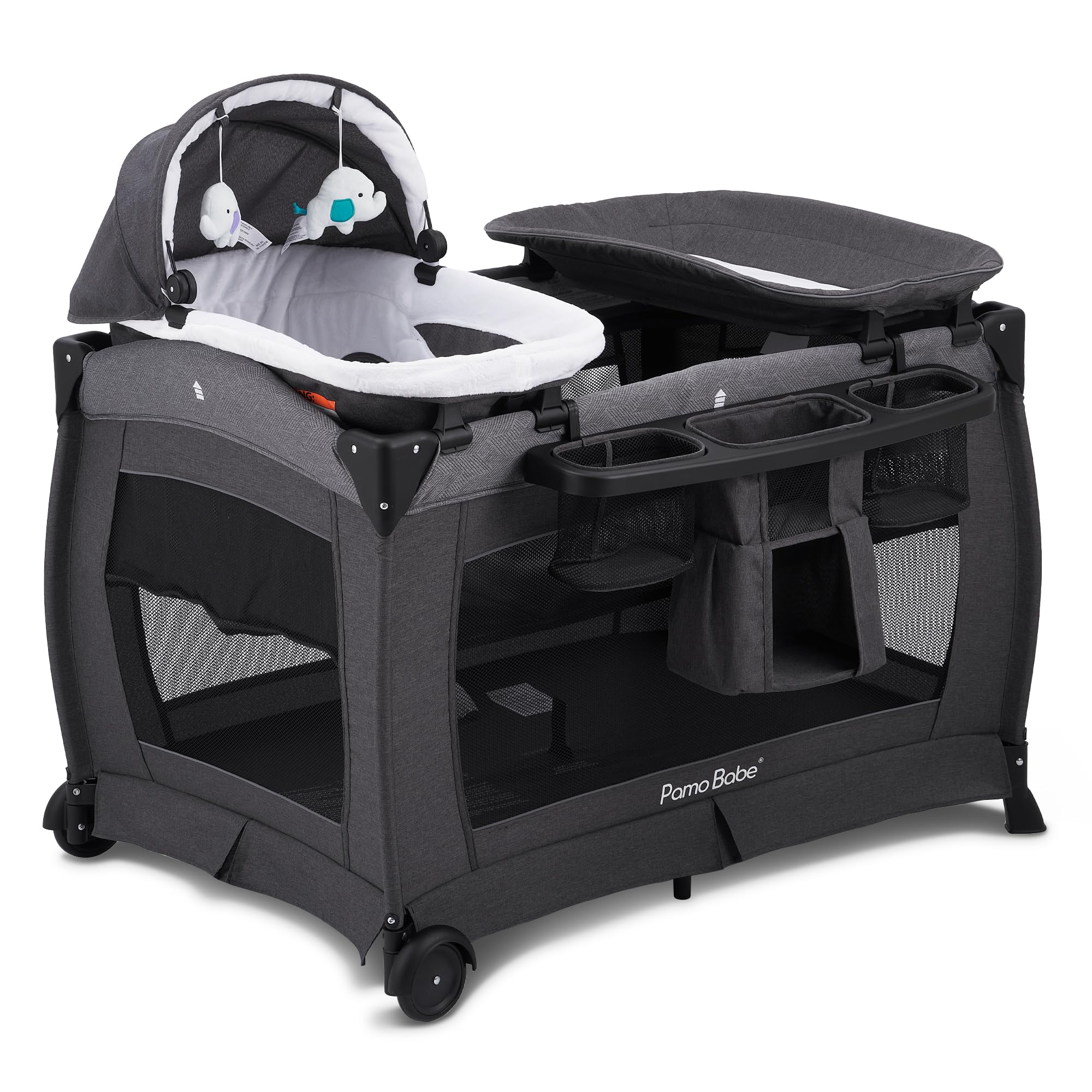 Tarjeta De Juego Plegable Nursery Center Pamo Babe Deluxe Con Capazo Negro - Venta Internacional.