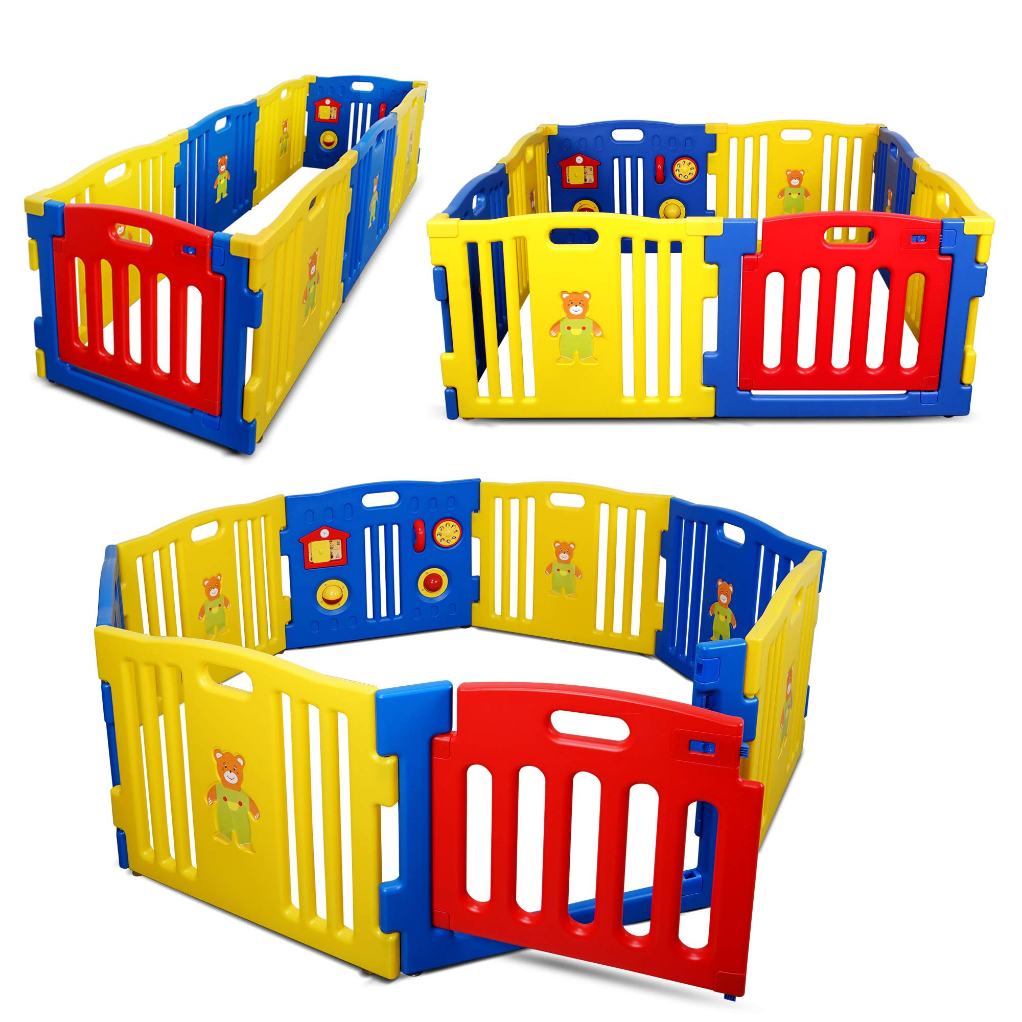 Foto 2 pulgar | Centro De Juegos De Seguridad Baby Playpen Kidzone De 8 Paneles (azul) - Venta Internacional.