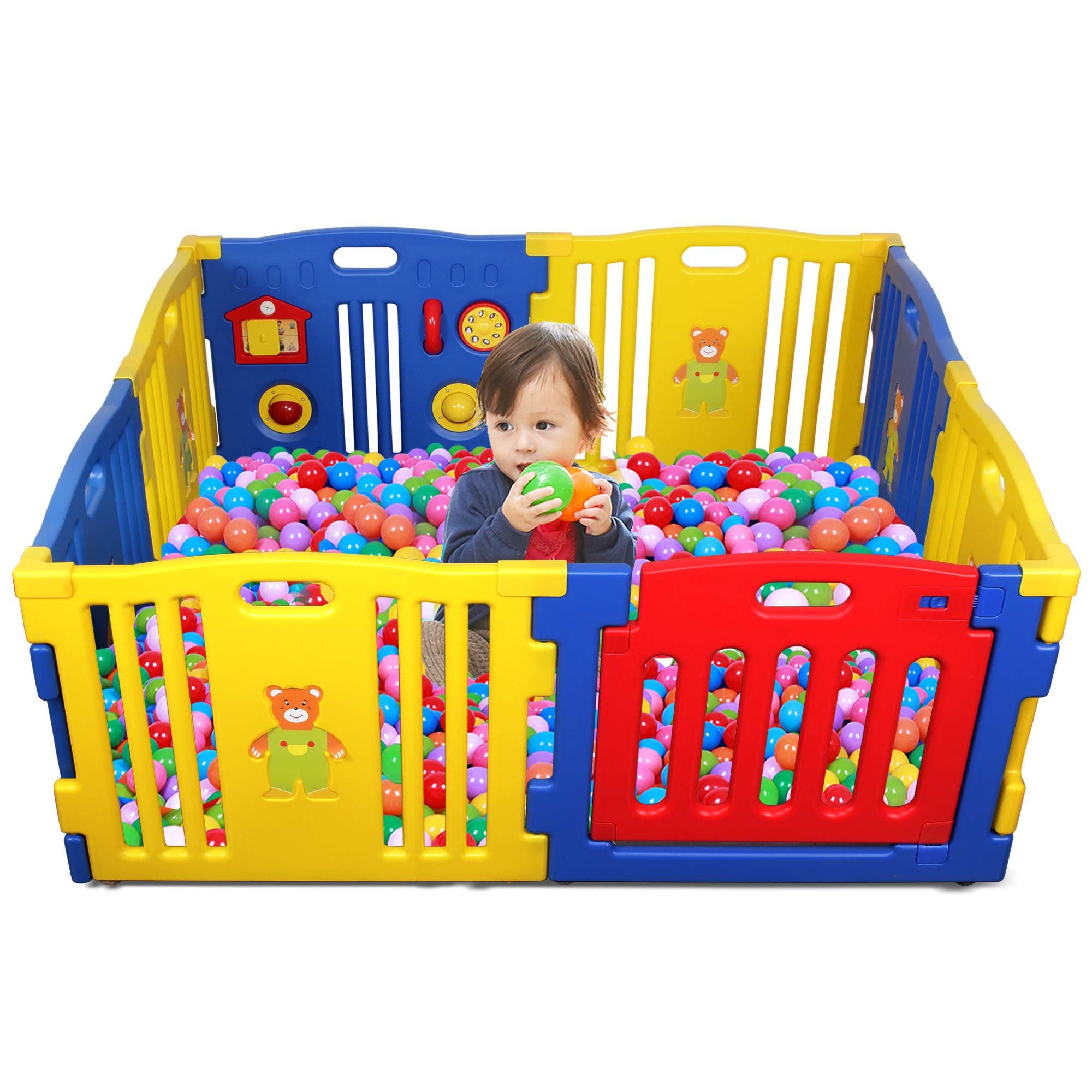 Foto 3 pulgar | Centro De Juegos De Seguridad Baby Playpen Kidzone De 8 Paneles (azul) - Venta Internacional.