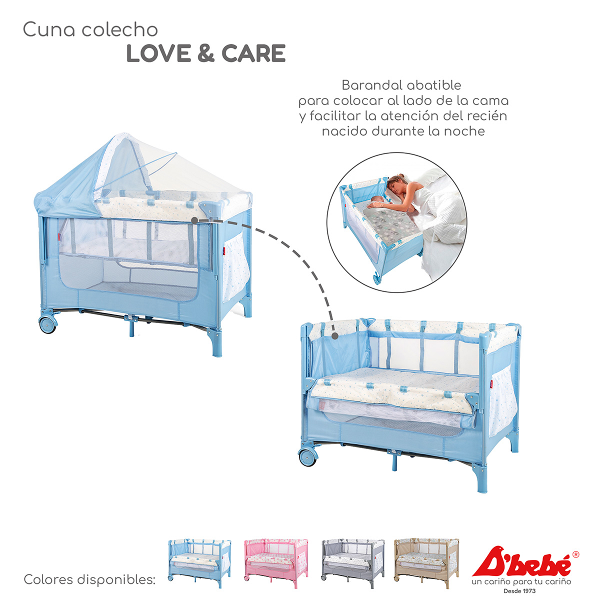 Foto 7 pulgar | Cuna Corral Colecho D'bebé Love & Care Azul