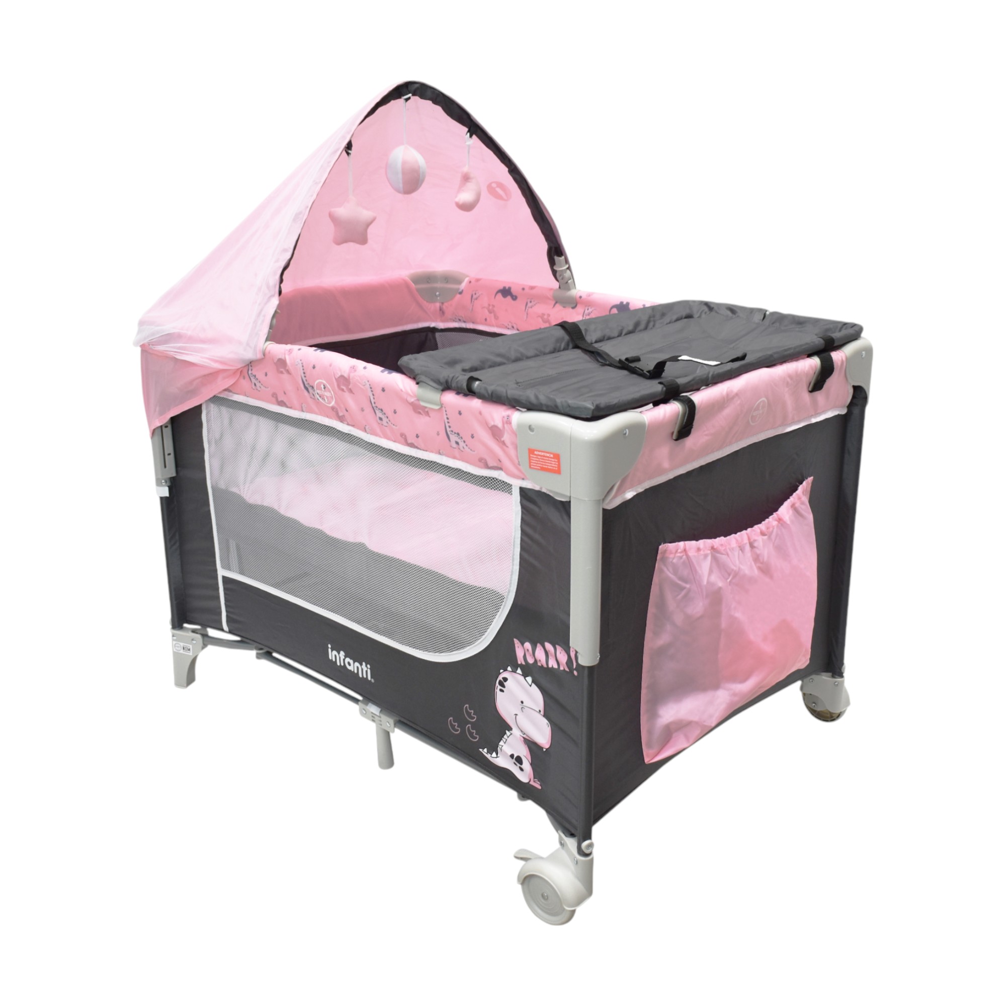 Cuna De Viaje Madison Infanti Color Rosa Convertible A Colecho