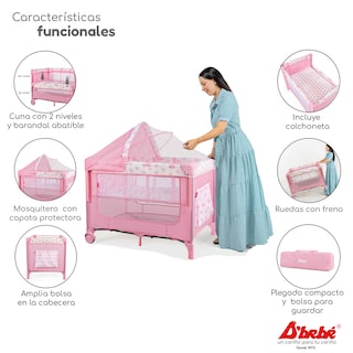 Foto 4 | Cuna Corral Colecho D'bebé Love & Care Rosa