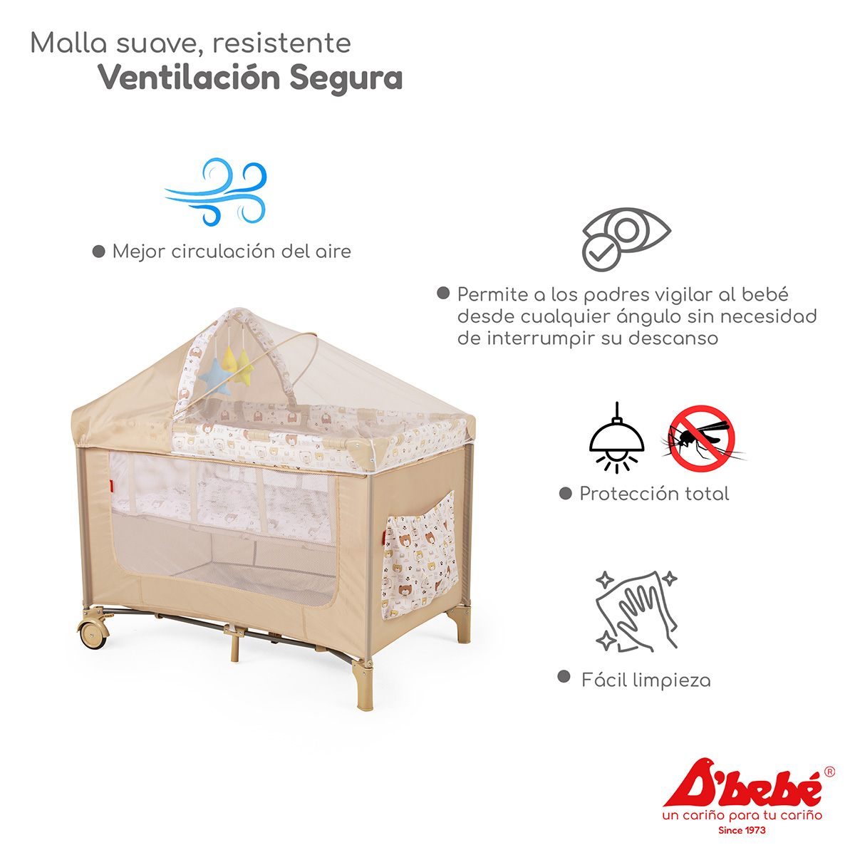 Foto 5 pulgar | Cuna Corral D'bebé Rest Beige