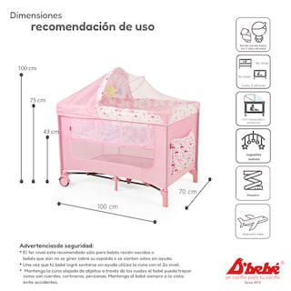 Foto 5 | Cuna Corral D'bebé Rest Rosa