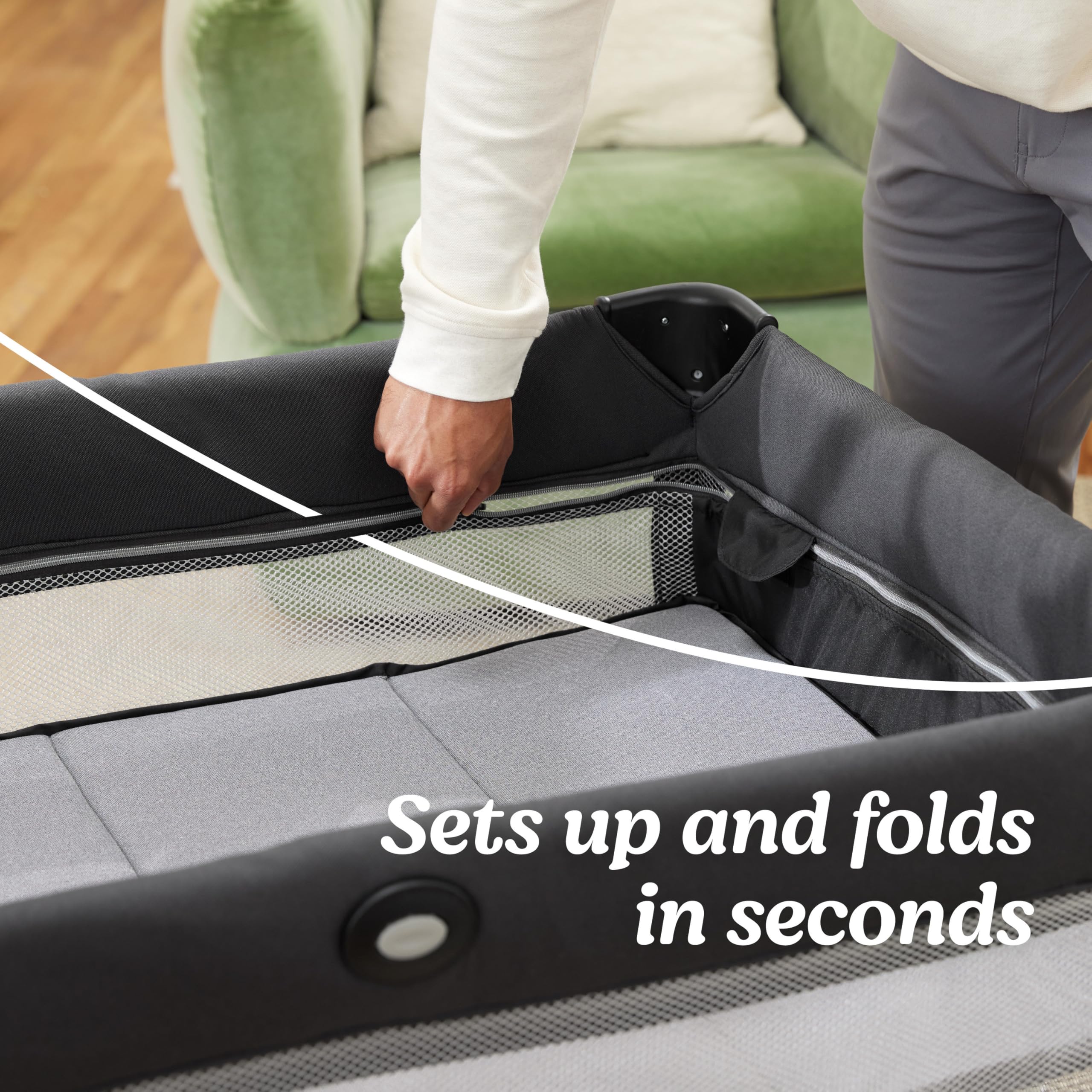 Foto 5 pulgar | Playard Graco On The Go Zip Dlx Parker Con Capazo - Venta Internacional.