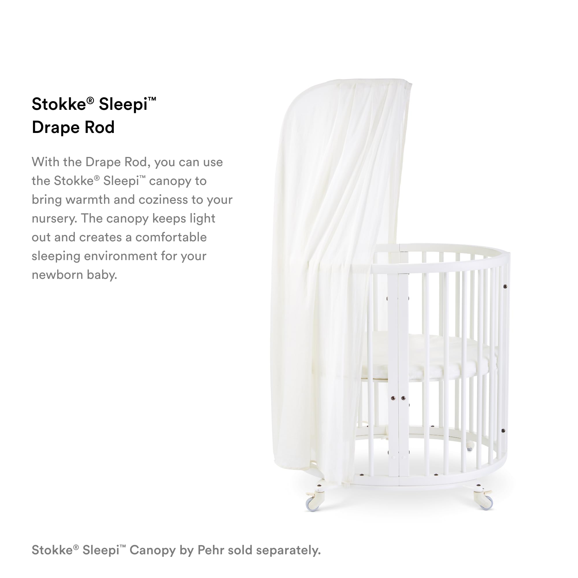 Foto 4 pulgar | Guardería Drape Rod Stokke Sleepi De Madera De Haya Maciza Blanca - Venta Internacional.