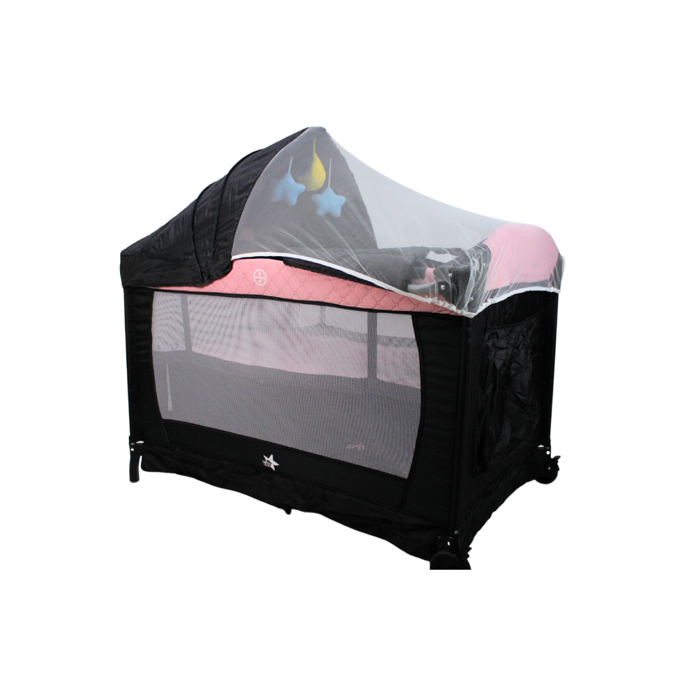 Cuna Corral Para Bebé Starkids Galaxis Portátil Mecedora Rosa