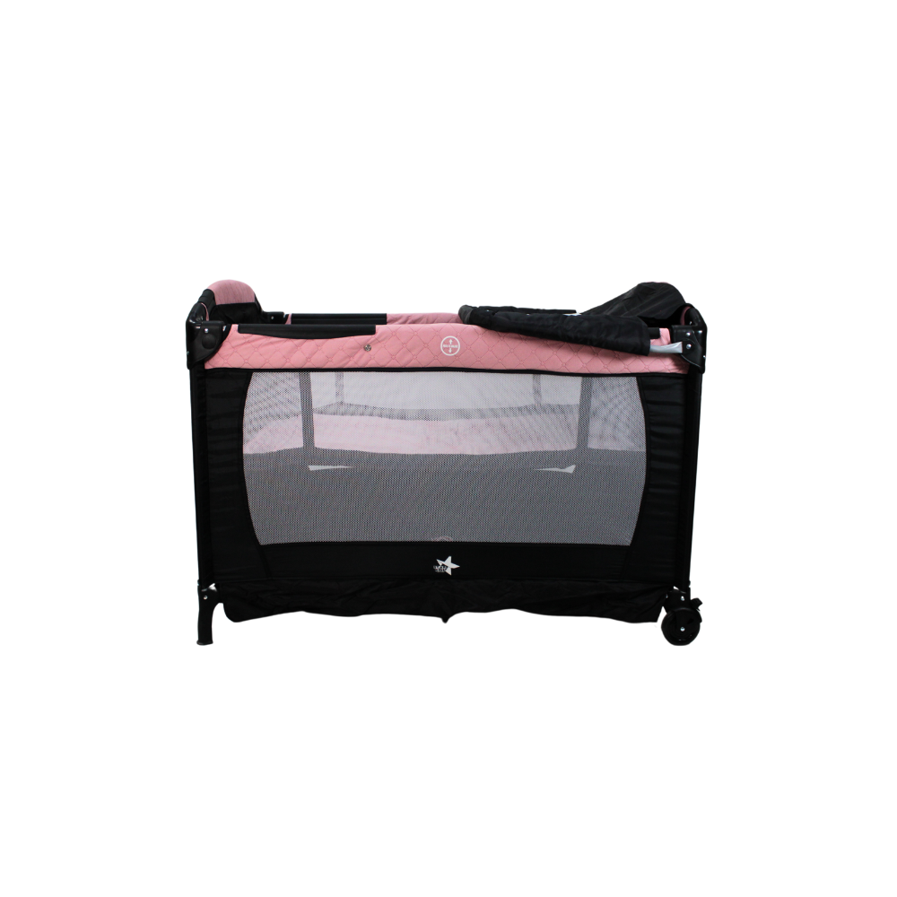 Foto 4 | Cuna Corral Para Bebé Starkids Galaxis Portátil Mecedora Rosa