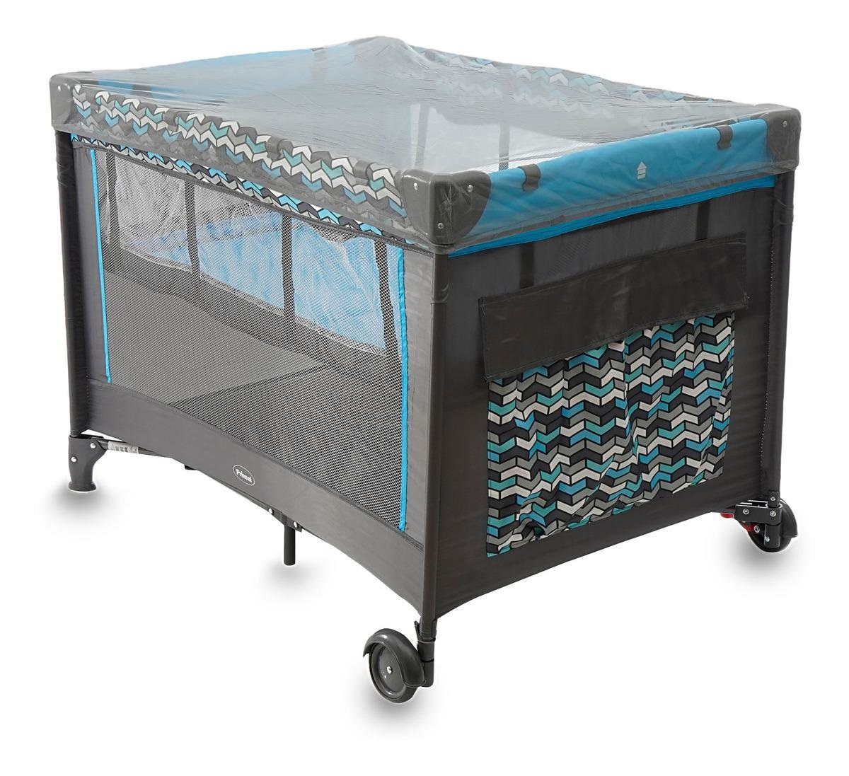 Cuna Corral Para Bebé Prinsel San Remo Con Mosquitero Azul