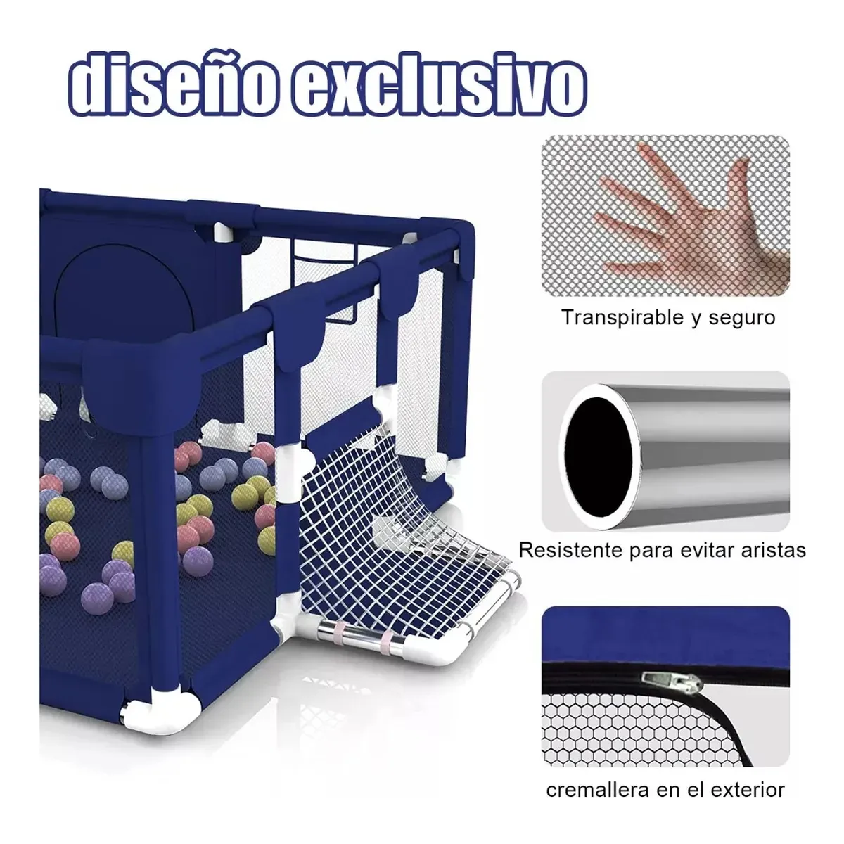Foto 4 pulgar | ''corral Bebe Corralito Gimnasio De Juegos Infantil De Fútbol  Lab.g Azul ''