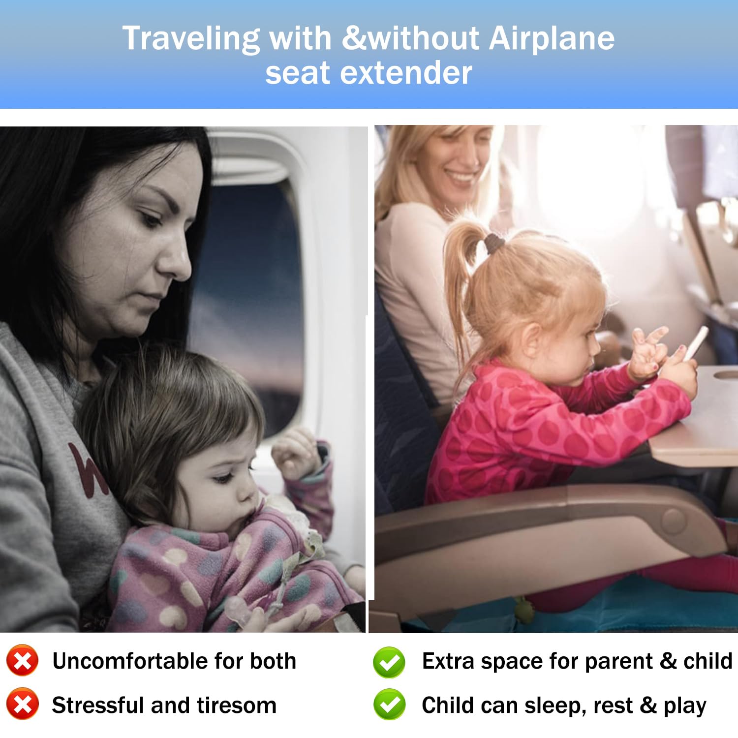 Foto 8 pulgar | Cama De Avión Fotn Para Niños Pequeños, Extensor De Asiento Infantil, Cama De Viaje Negra - Venta Internacional.