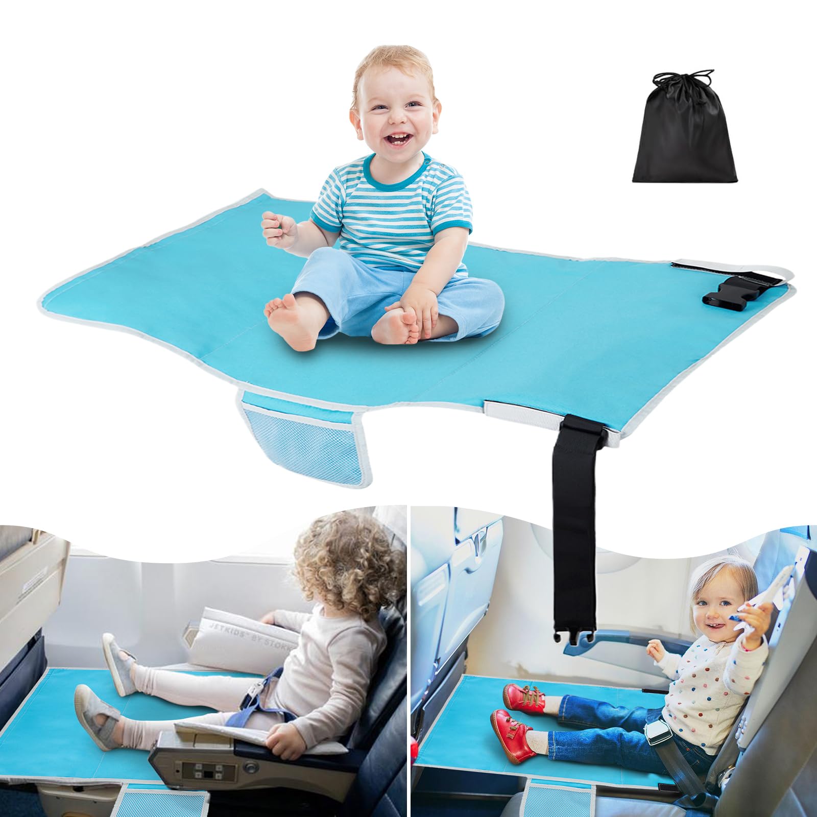 Foto 2 pulgar | Cama De Avión Fotn Para Niños Pequeños, Extensor De Asiento Para Niños, Viajes, Azul - Venta Internacional.