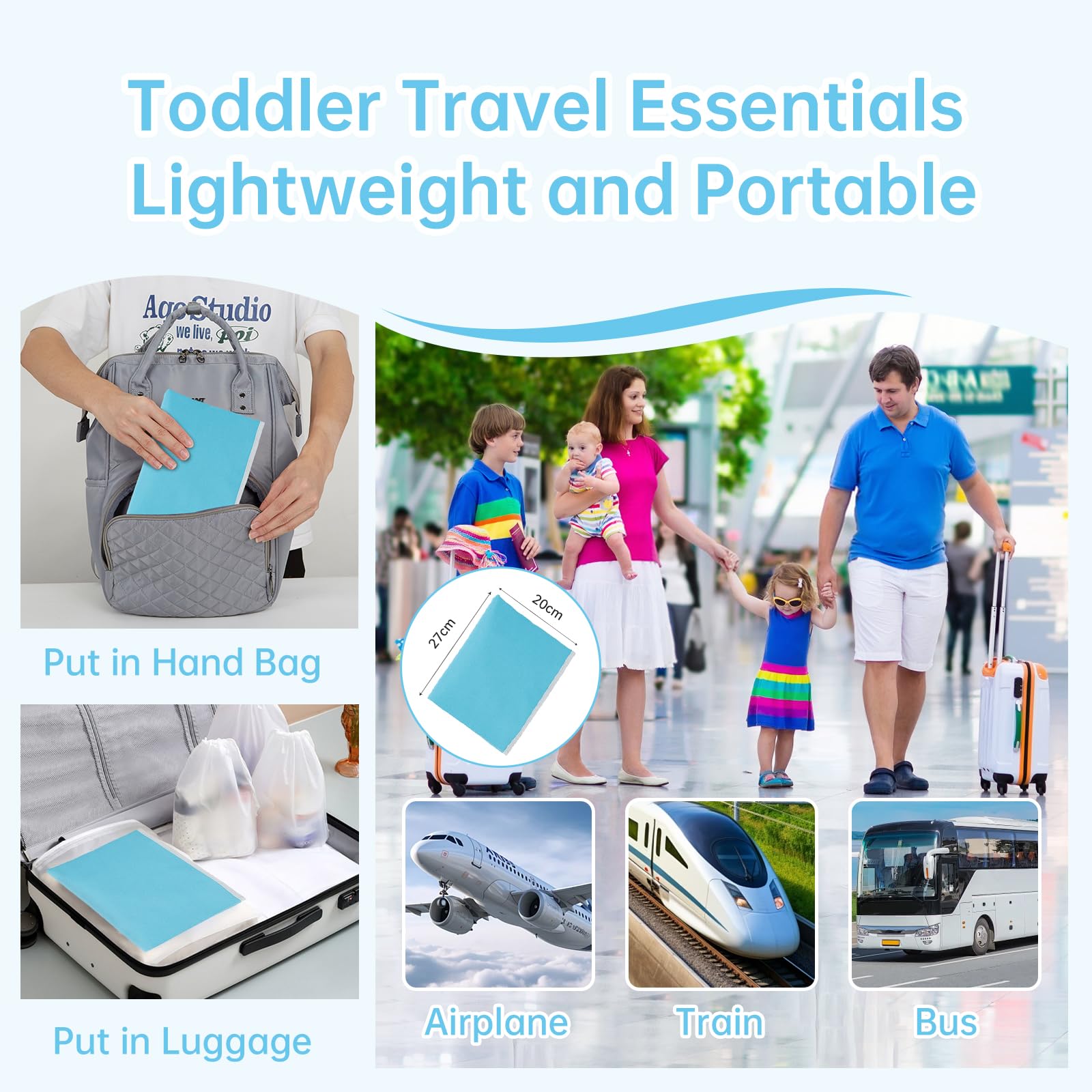 Foto 7 pulgar | Cama De Avión Fotn Para Niños Pequeños, Extensor De Asiento Para Niños, Viajes, Azul - Venta Internacional.