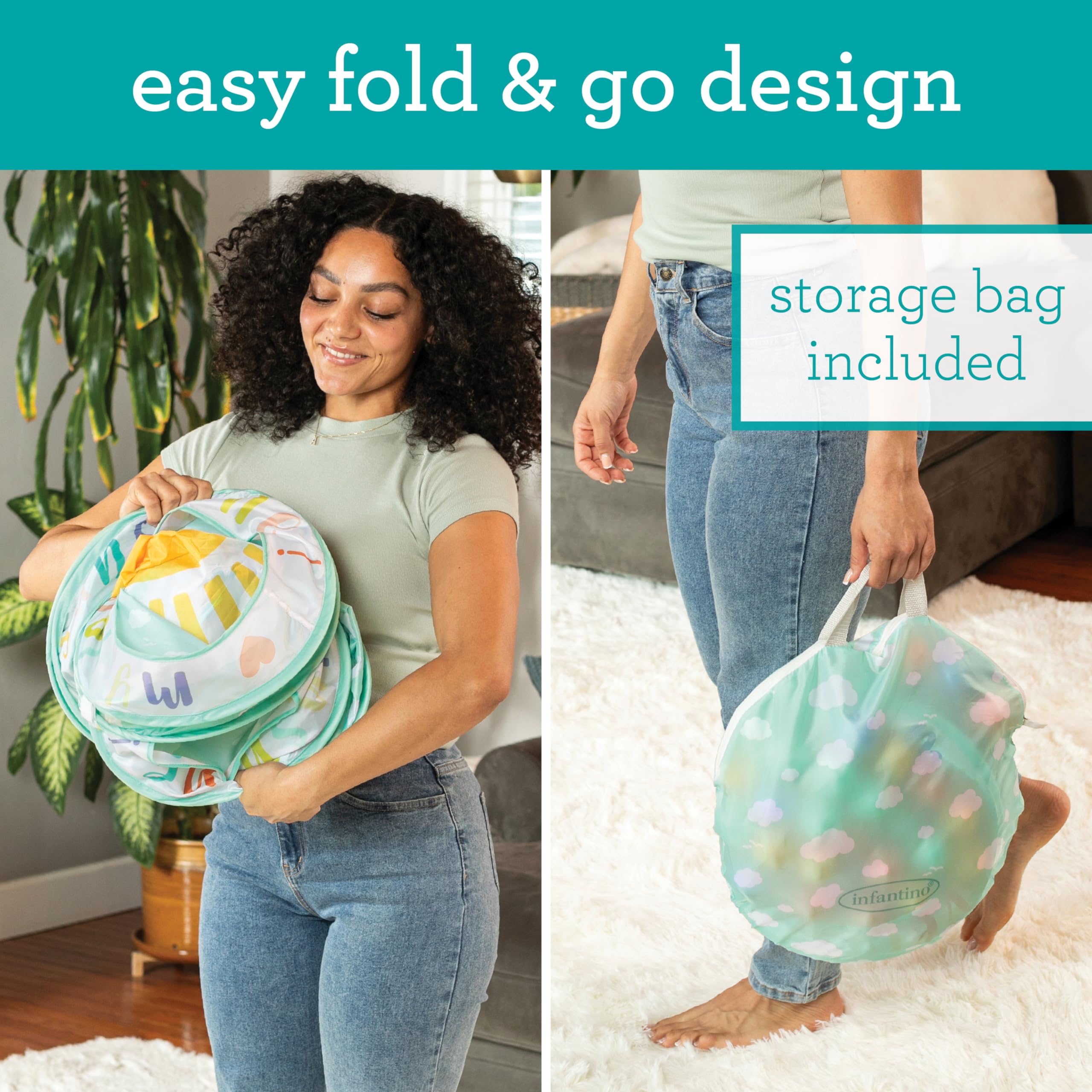 Foto 4 pulgar | Ball Pit Infantino Pop-up Con 50 Bolas De Colores Y Bolsa De Almacenamiento - Venta Internacional.