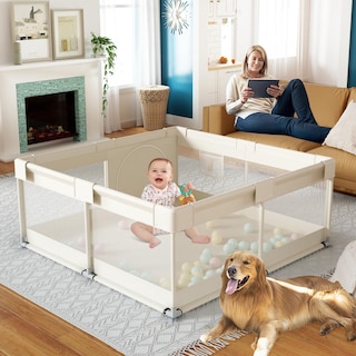 Foto 7 | Baby Playpen Fodoss Upgrade Para Bebés Y Niños Pequeños, Color Beige - Venta Internacional.