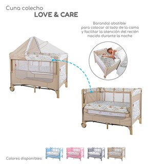 Foto 2 | Cuna Colecho D’bebé Con 2 Niveles Mosquitero Acolchonado - Beige