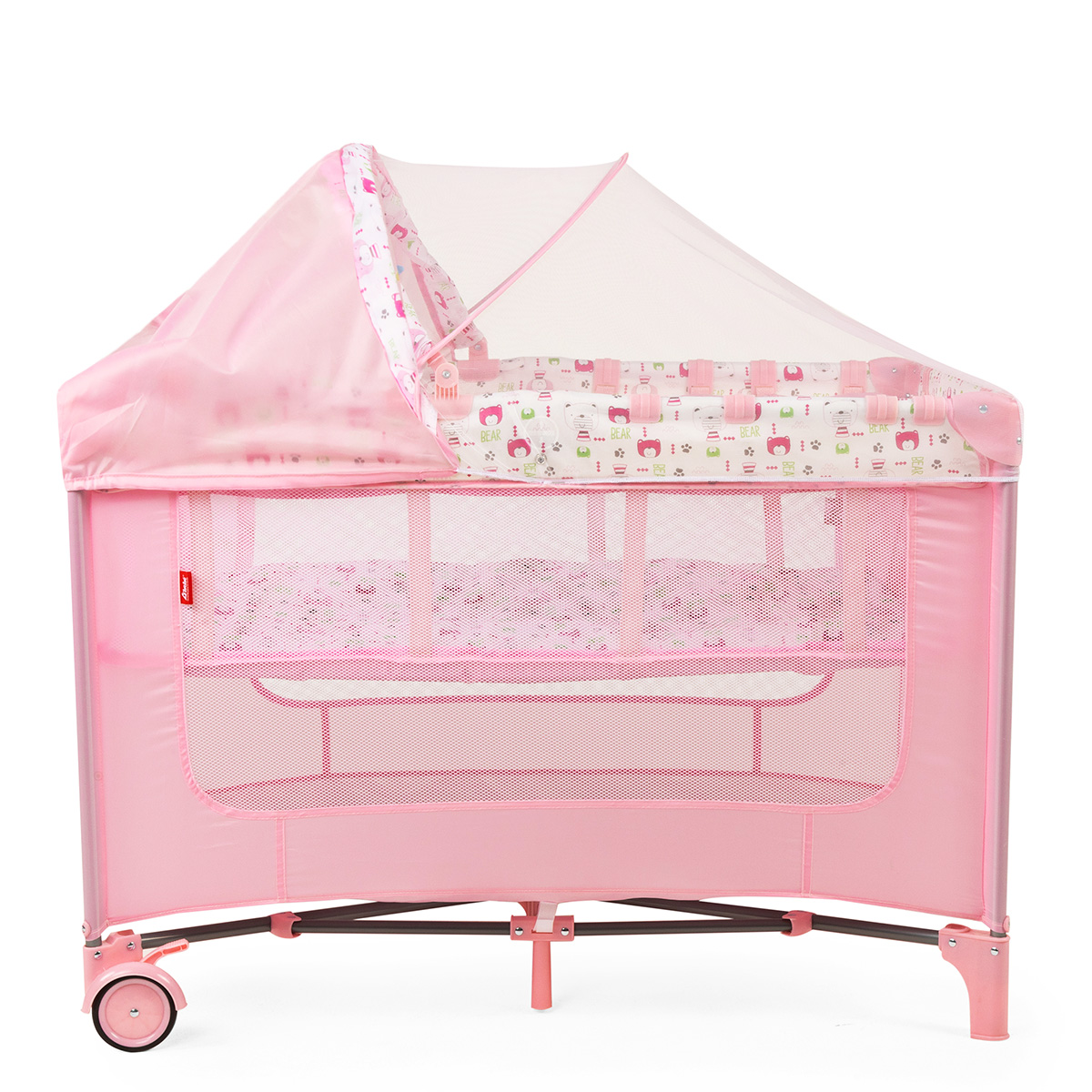 Foto 7 pulgar | Cuna Corral Plegable Con Cambiador Y Dos Niveles D´bebe - Rosa
