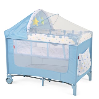 Foto 1 | Cuna Corral Plegable Con Cambiador Y Dos Niveles D´bebe - Azul