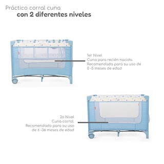 Foto 3 | Cuna Corral Plegable Con Cambiador Y Dos Niveles D´bebe - Azul