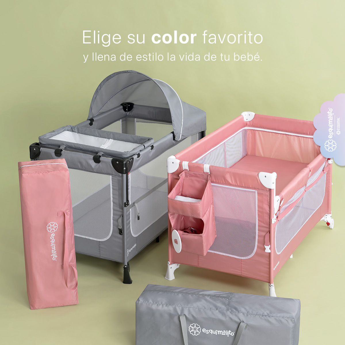 Foto 8 pulgar | Cuna Para Bebé 4 En 1 Esquimal Colecho  Moisés  Cama De Viaje  Corral  Color Gris