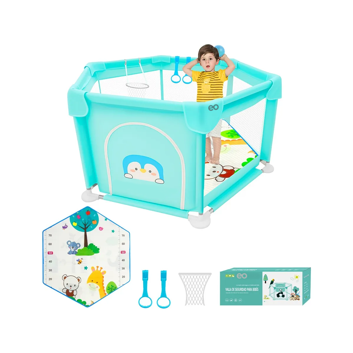 Foto 2 | Corral Para Bebe Eo Safe Imports Esi-21020 Azul