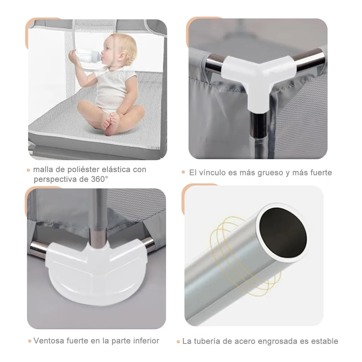 Foto 3 | Corrales Para Bebés 150 Cm X 70 Cm Eo Safe Imports Esi-21021 Gris