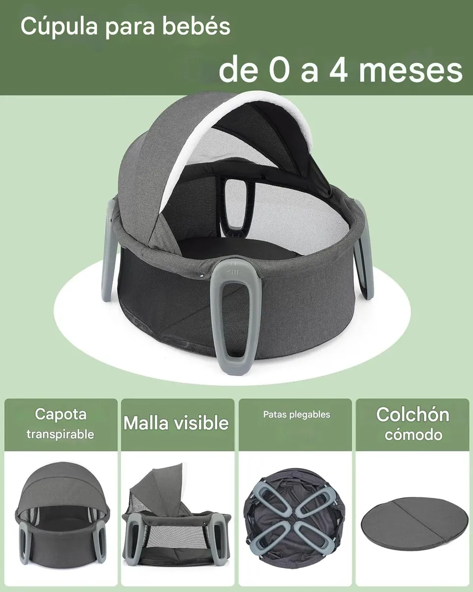 Foto 5 | Cuna Corral Para Bebé Pamo Babe 9106am02 Calidad Premium Gris