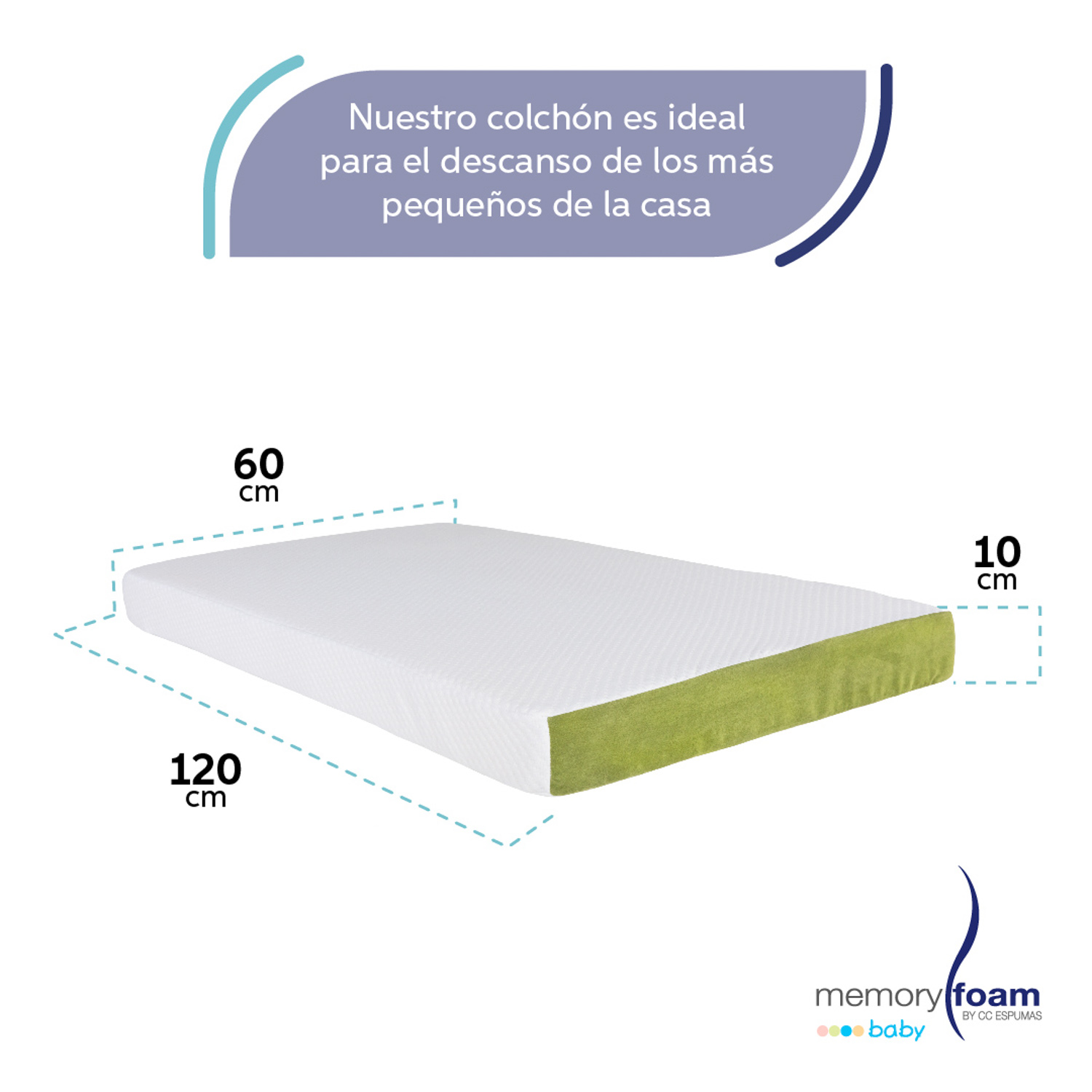 Foto 5 | Colchón para Cuna Memory Foam Baby Essential color Blanco