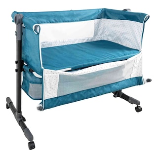 Foto 3 | Cuna Cama Colecho Little Monkey Azul Cambiador para Bebé con Mosquitero Ruedas 3 en 1