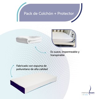 Foto 3 | Pack Colchón De Bebé: Baby Good + Protector - 120x60x15 Cm