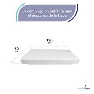 Foto 6 | Pack Colchón de Bebé Baby Essential + Protector - 120 X 60 X 10 cm