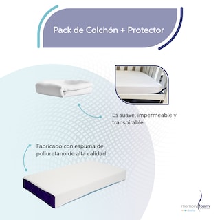Foto 3 | Pack Colchón De Bebé: Baby Good + Protector - 130x70x15 Cm