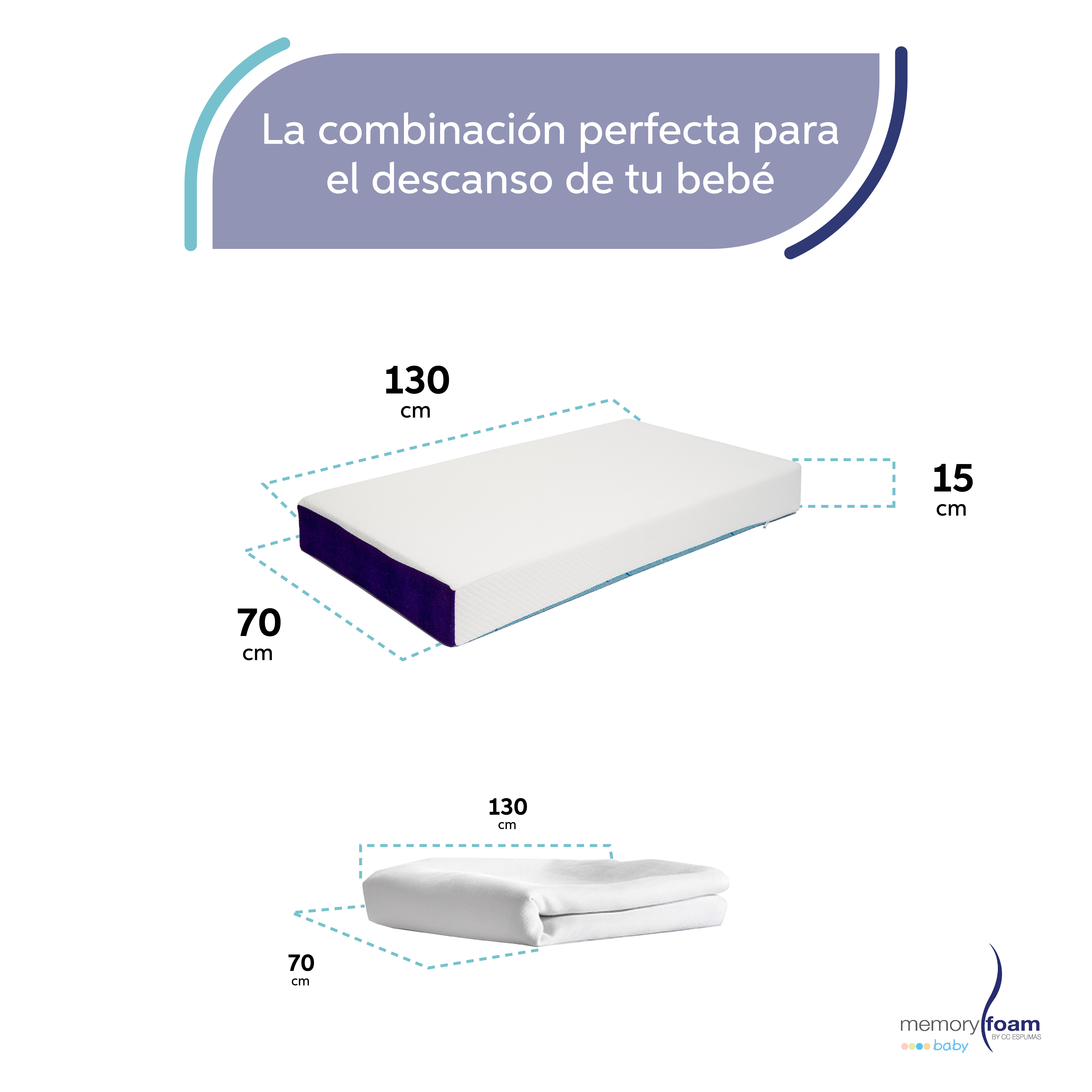 Foto 6 pulgar | Pack Colchón De Bebé: Baby Good + Protector - 130x70x15 Cm