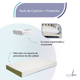 Foto 3 | Pack Colchón de Bebé Baby Essential + Protector - 130 X 70 X 10 cm