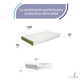 Foto 5 | Pack Colchón de Bebé Baby Essential + Protector - 130 X 70 X 10 cm
