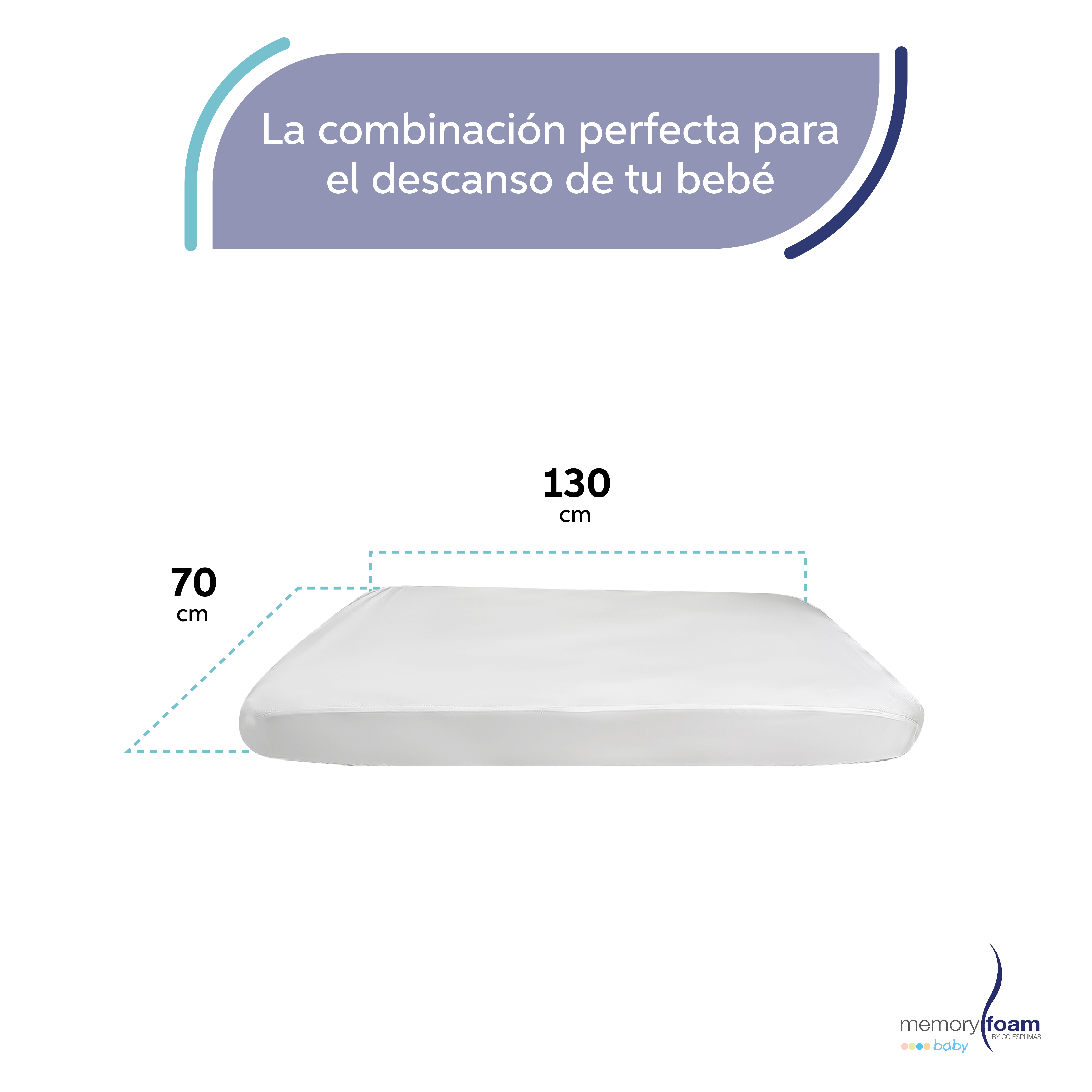 Foto 7 pulgar | Pack Colchón de Bebé Baby Essential + Protector - 130 X 70 X 10 cm