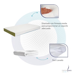 Foto 4 | Pack Colchón de Bebé Baby Essential + Protector - 140 X 80 X 10 cm