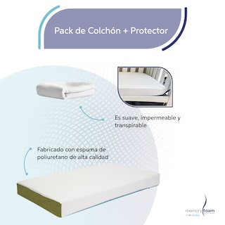 Foto 3 | Pack Colchón de Bebé Baby Essential + Protector - 140 X 95 X 10 cm