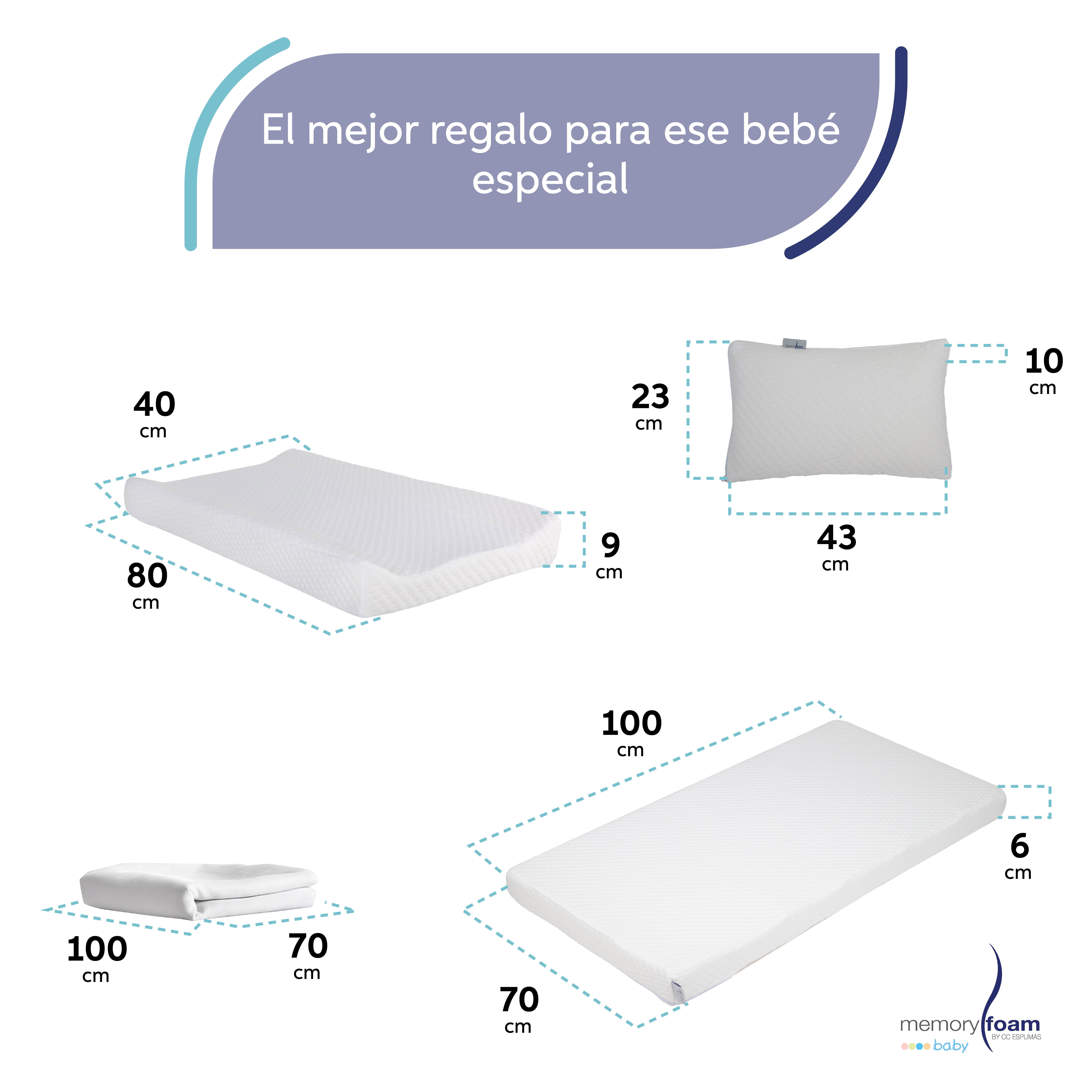 Foto 3 | Pack Bebé Colchón De Cuna De Viaje + Protector Impermeable + Cambiador + Almohada De Bebé
