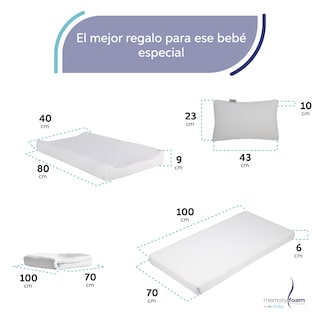 Foto 3 | Pack Bebé Colchón De Cuna De Viaje + Protector Impermeable + Cambiador + Almohada De Bebé
