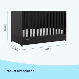 Foto 2 | Cuna Convertible Graco Theo 3 En 1 Con Cajón De Almacenamiento, Color Negro - Venta Internacional.