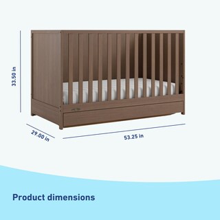 Foto 2 | Cuna Convertible Graco Theo Con Cajón De Almacenamiento De Madera De Avellana - Venta Internacional.
