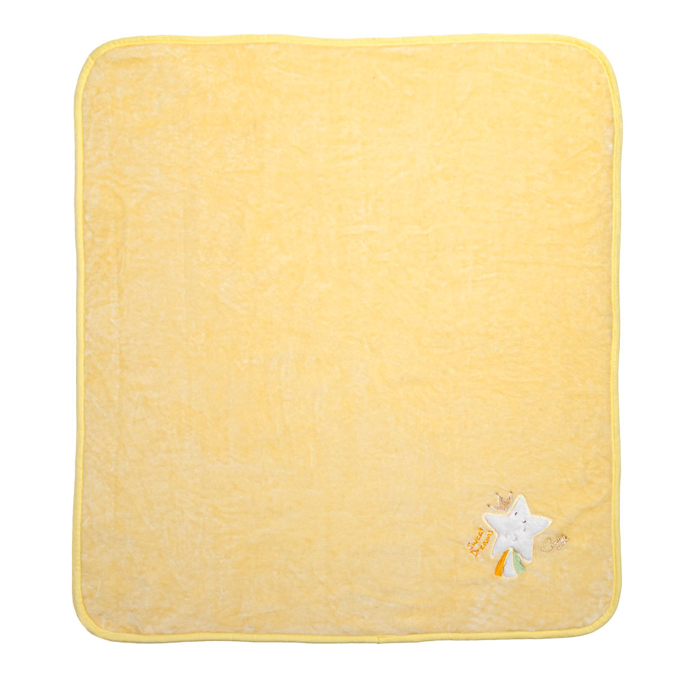 Foto 2 | Cobertor Con Bordado Luminiscente Baby Mink Bm049 Amarillo (100 X 90 Cm)