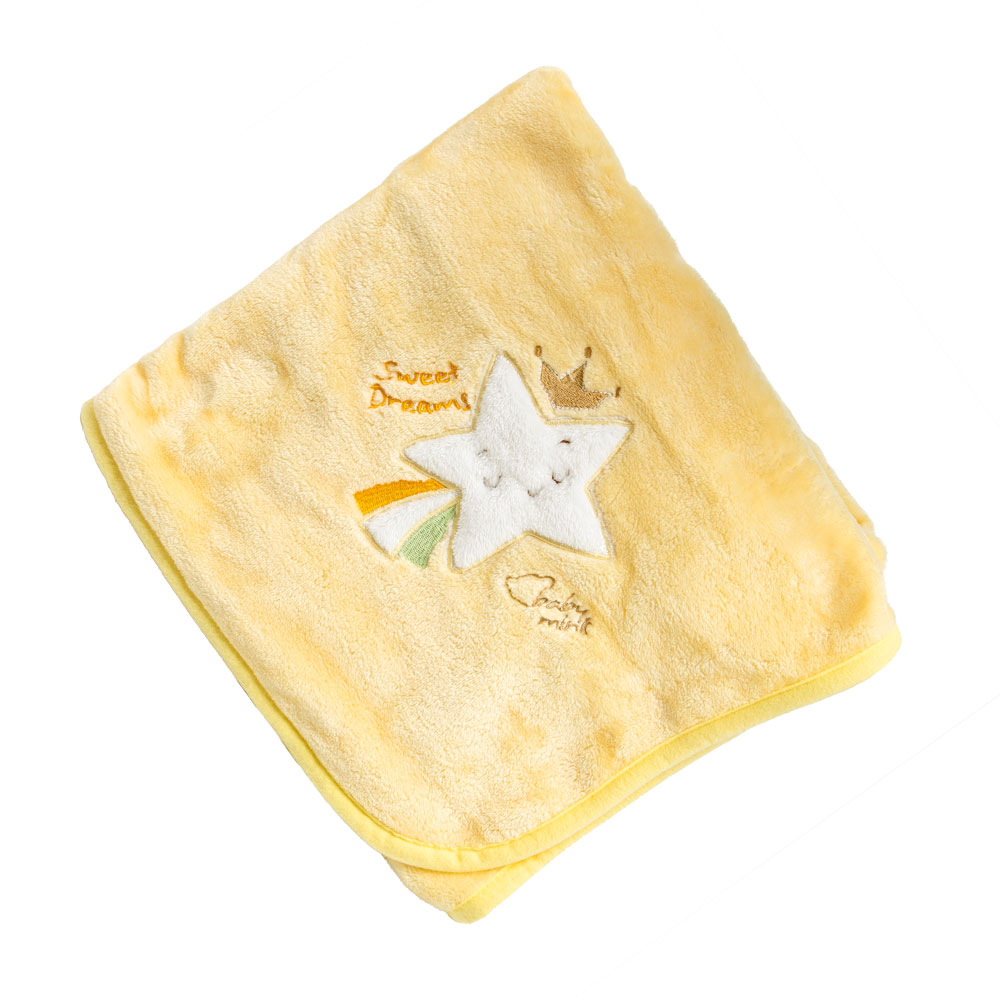 Foto 4 pulgar | Cobertor Con Bordado Luminiscente Baby Mink Bm049 Amarillo (100 X 90 Cm)