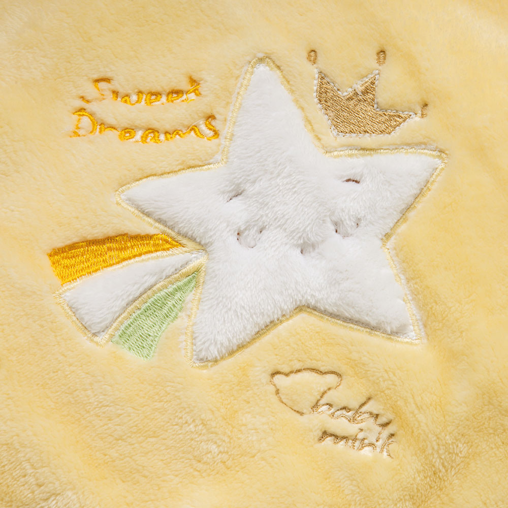 Foto 5 pulgar | Cobertor Con Bordado Luminiscente Baby Mink Bm049 Amarillo (100 X 90 Cm)