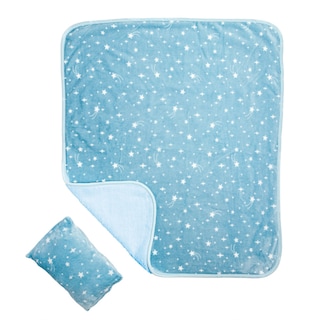Foto 2 | Set De Frazada Y Almohada Baby Mink Bm06b Azul (100 X 80 Cm)